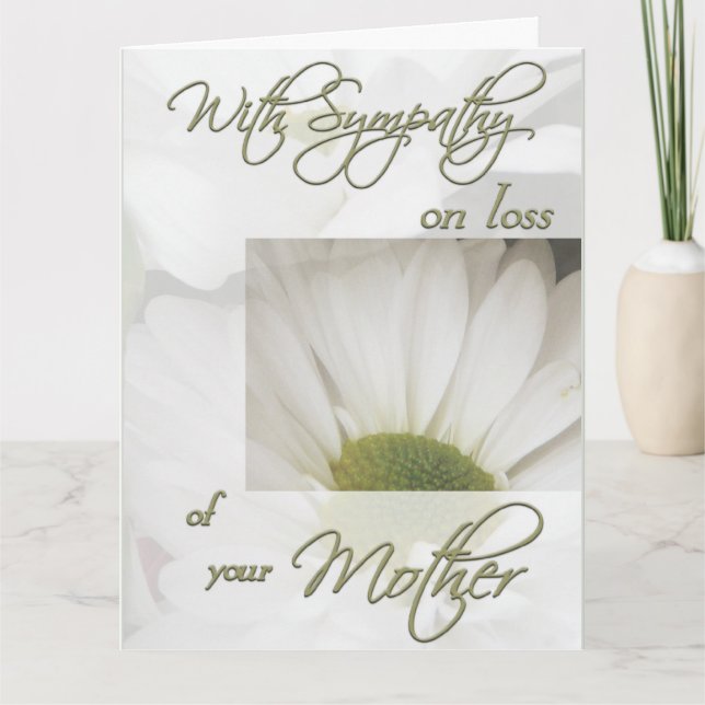 Tarjeta Con compasión por la pérdida de la madre/margarita (Anverso)