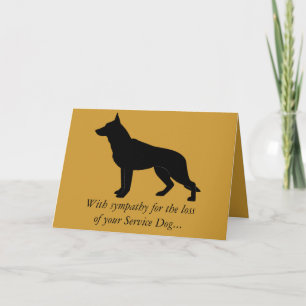 Tarjeta Con compasión por la pérdida de su servicio Perro