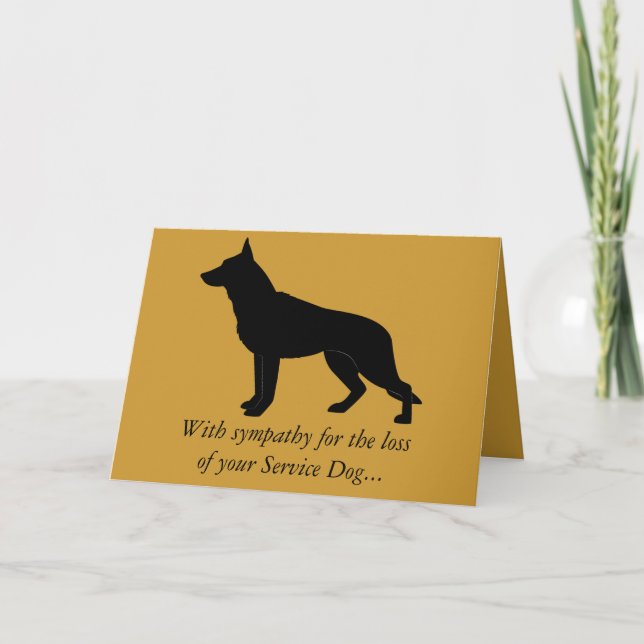 Tarjeta Con compasión por la pérdida de su servicio Perro  (Anverso)