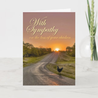 Tarjeta Con compasión por la pérdida de tu pollo
