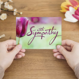 Tarjeta Con compasión por tu pérdida con Tulip