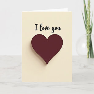 Tarjeta con corazón recortado 'Te amo'