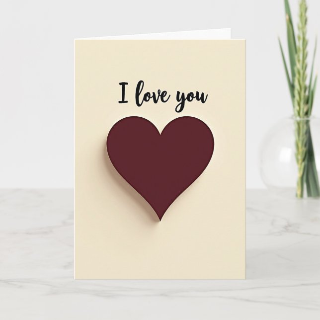 Tarjeta con corazón recortado 'Te amo' (Anverso)