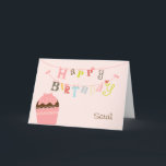 Tarjeta con cuerda de cumpleaños de pastelito<br><div class="desc">¡Gracias por su interés en Sweet Tooth Design Studio! Por favor, no dude en ponerse en contacto conmigo si tiene alguna pregunta, si desea cambios en los colores del diseño o si necesita una pieza de coordinación que no esté publicada en mi tienda. Envíeme un correo electrónico a sweettoothstudio@gmail.com con...</div>