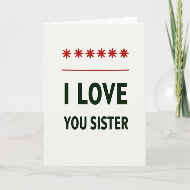 Tarjeta con Declaración Audaz de Amor a Hermana (Anverso)