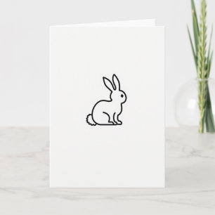 Tarjeta con dibujo de contorno de conejo