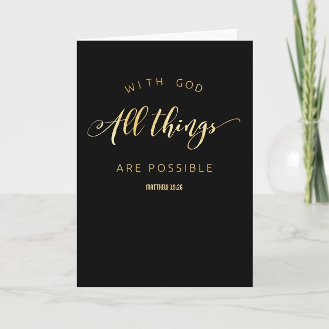 Tarjeta Con dios todas las cosas son 19:26 posible de (Anverso)
