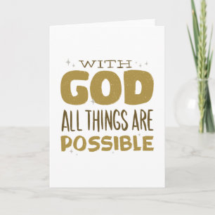 Tarjeta Con Dios todas las cosas son Posibles Regalos