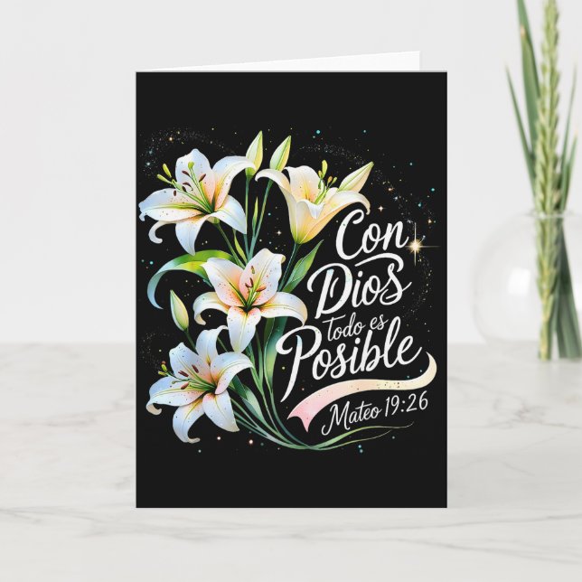 Tarjeta Con Dios Todo Es Posible Mateo 19_26 Regalo  (Anverso)