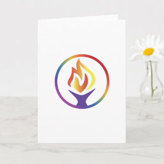 Tarjeta con el logotipo de UUCF frontal (en blanco