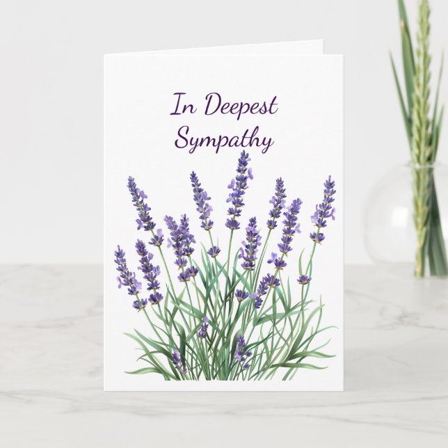 Tarjeta Con el mayor sentido de la compasión Lavender Flor (Anverso)