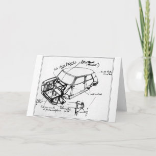 Tarjeta con esbozo de mini clásico