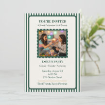 Tarjeta con Foto, Invitación para Celebración de A