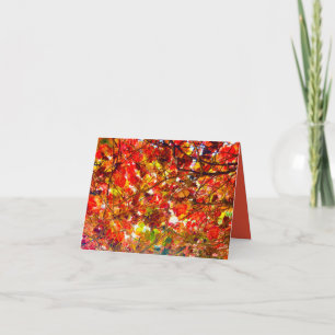 Tarjeta con Hojas de Otoño