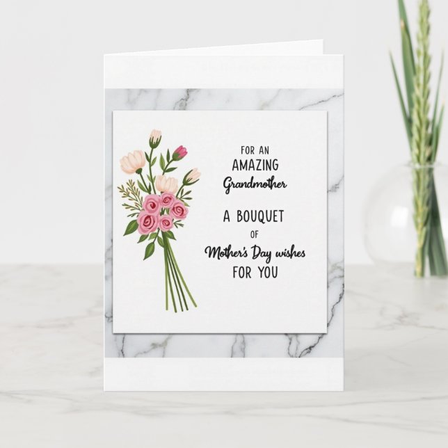 Tarjeta con imagen floral de Mamá increíble (Anverso)