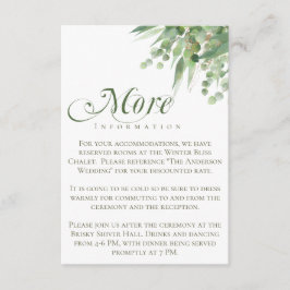 Tarjeta con información adicional para boda con eu