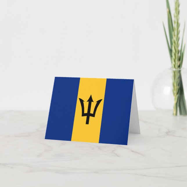 Tarjeta con la bandera de Barbados (Anverso)