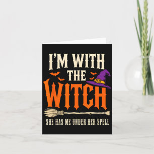 Tarjeta Con La Bruja Divertida Pareja De Halloween Bruja