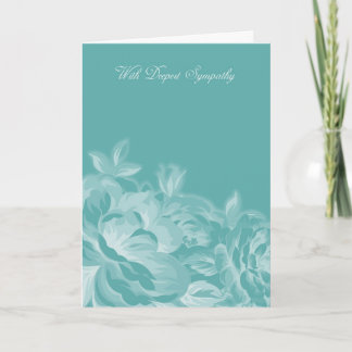 Tarjeta Con la condolencia más profunda en floral azul y