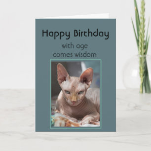 Tarjeta Con la edad viene la sabiduría feliz cumpleaños gr