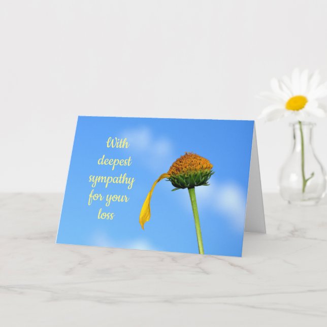 Tarjeta Con la más profunda simpatía - con una flor (Planta pequeña)