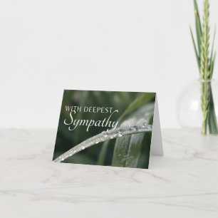 Tarjeta Con la más profunda simpatía Dewdrop Photo Verse C