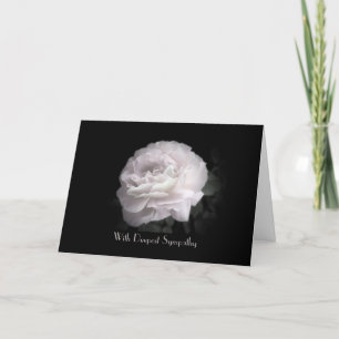 Tarjeta Con la más profunda simpatía, elegante rosa rosa r