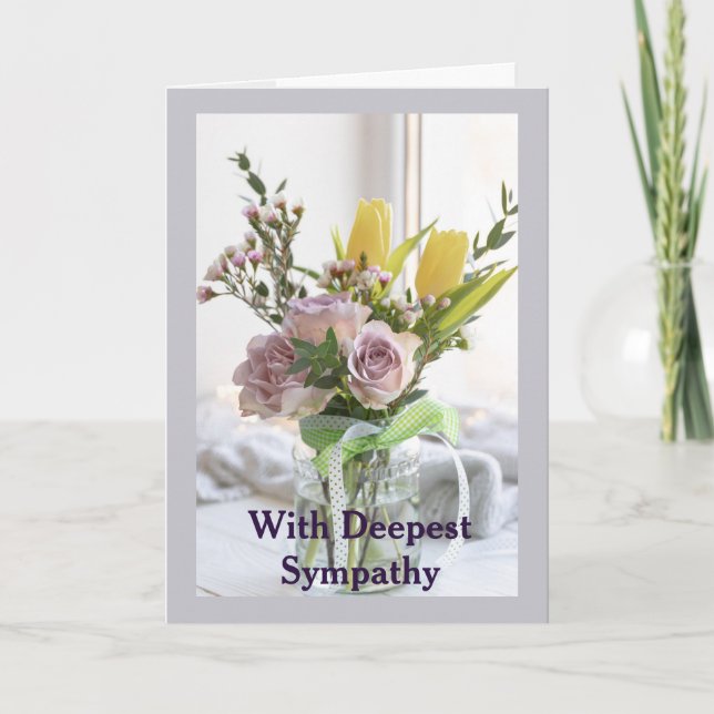 Tarjeta Con la más profunda simpatía en el Bouquet de flor (Anverso)