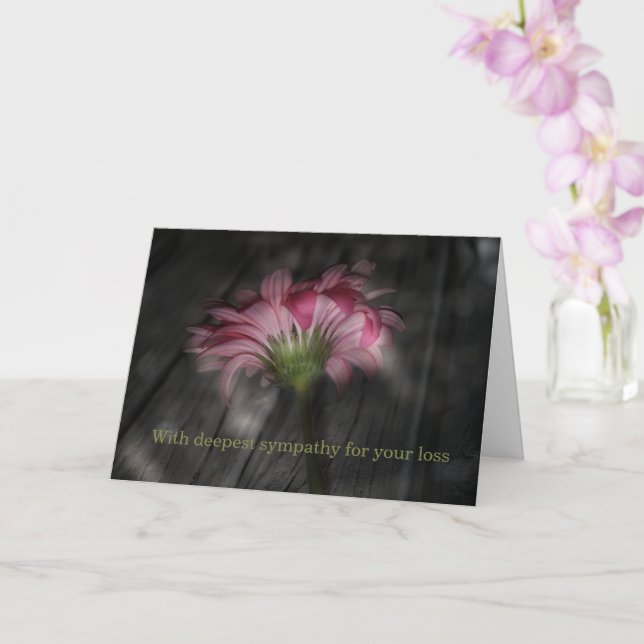 Tarjeta Con la más profunda simpatía - Flor rosa (Orquídea)