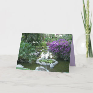 Tarjeta Con la más profunda simpatía flores púrpura tropic