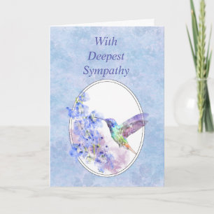 Tarjeta Con la más profunda simpatía, Hermosa Ave Hummingb