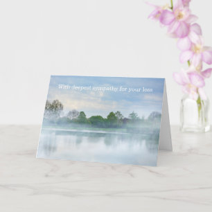 Tarjeta Con la más profunda simpatía - Lago con niebla