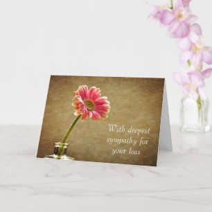 Tarjeta Con la más profunda simpatía - Pink Daisy