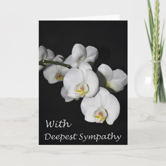 Tarjeta Con la mayor simpatía hacia la flor Orquídea (Anverso)