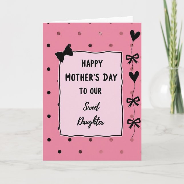 Tarjeta con lazo para el Día de la Madre (Anverso)