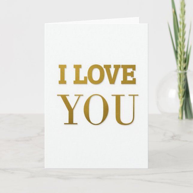 Tarjeta con Letra Dorada 'Te Amo' (Anverso)