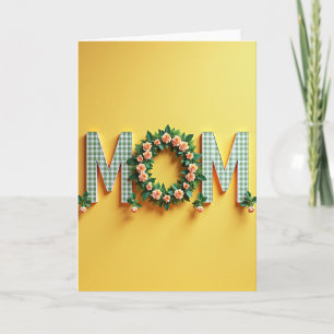 Tarjeta con letra floral te amo