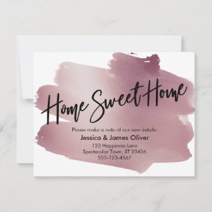 Tarjeta con letra Hogar Dulce Hogar Rosa Dorado Sw