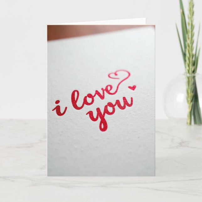 Tarjeta con letras brillantes de 'Te Amo' romántic (Anverso)