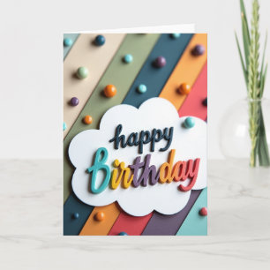 Tarjeta con Letras en Relieve Vibrantes