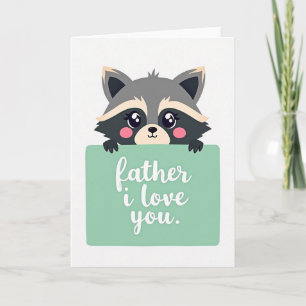Tarjeta con letrero Pastel Father I Love You