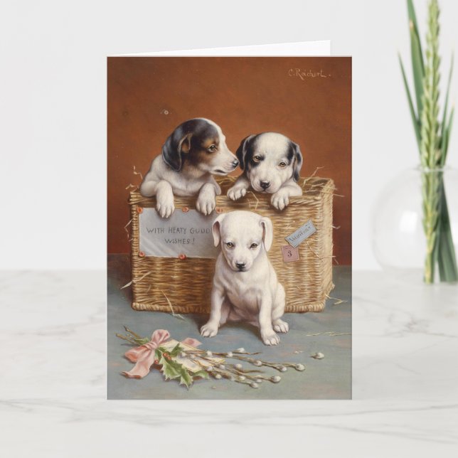 Tarjeta Con los deseos de Heaty Guud | Carl Reichert (Anverso)