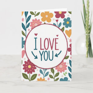 Tarjeta con Marco Floral de Te Amo