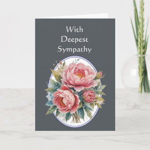 Tarjeta Con más sentido pésame hermoso jardín de flores de