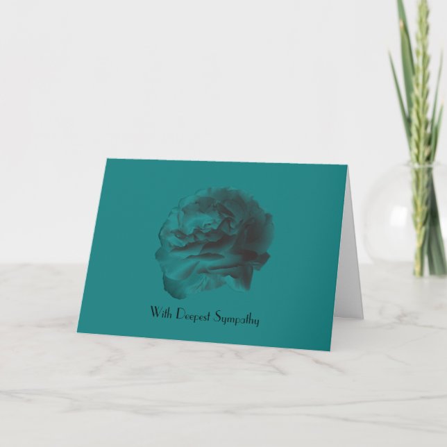 Tarjeta Con mayor simpatía, Rosa Verde azulado (Anverso)