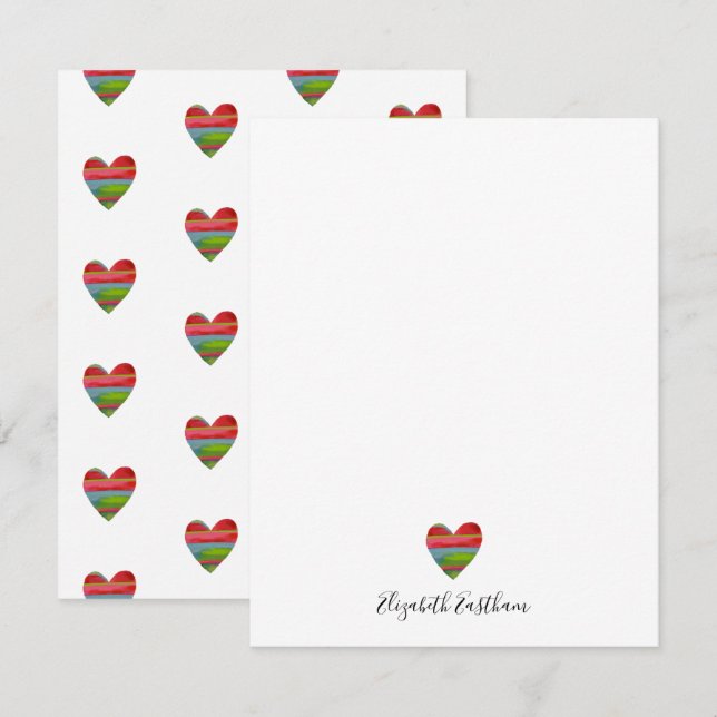 Tarjeta con nota de escritura de corazón simple mo (Anverso / Reverso)