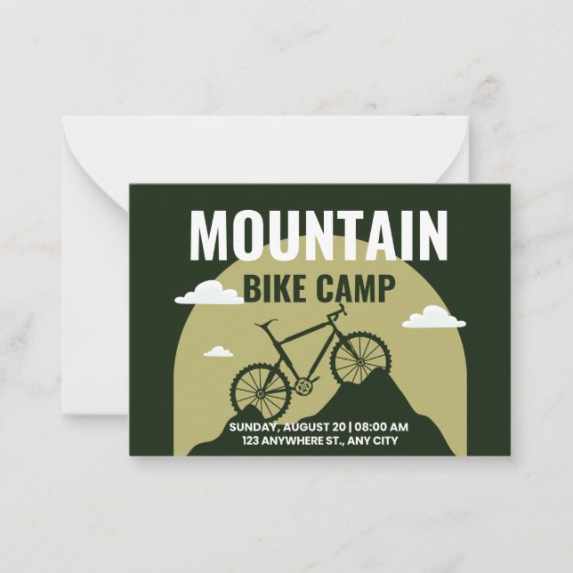 Tarjeta con nota plana de ciclismo de aventura por (Anverso)