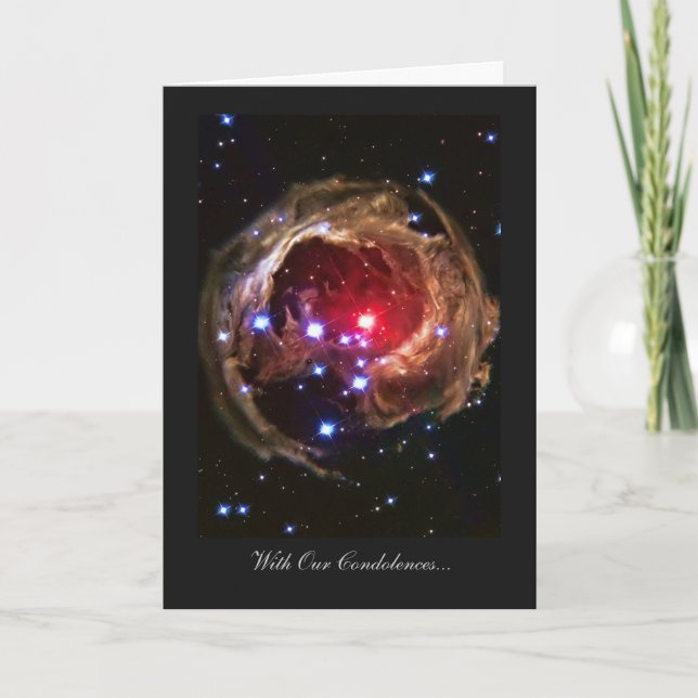 Tarjeta Con nuestras condolencias, estrella supergigante r (Anverso)