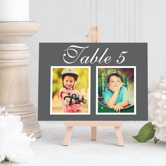 Tarjeta con Número de Mesa con Foto de la Infancia (Subido por el creador)