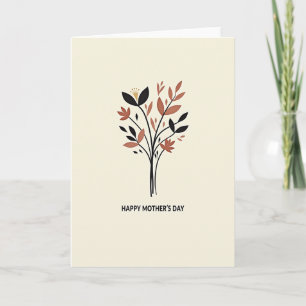 Tarjeta con patrón botánico beige